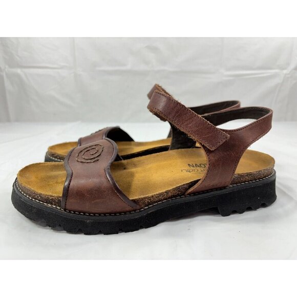 NAOT Madison Sandals Brown Leather Size EU 38 / US 7 - Picture 1 of 12